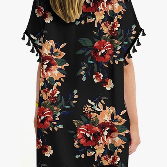 Women Chiffon Tassel Swimsuit Cover Up Beach Coverups for Swimwear - Picture 2 of 4